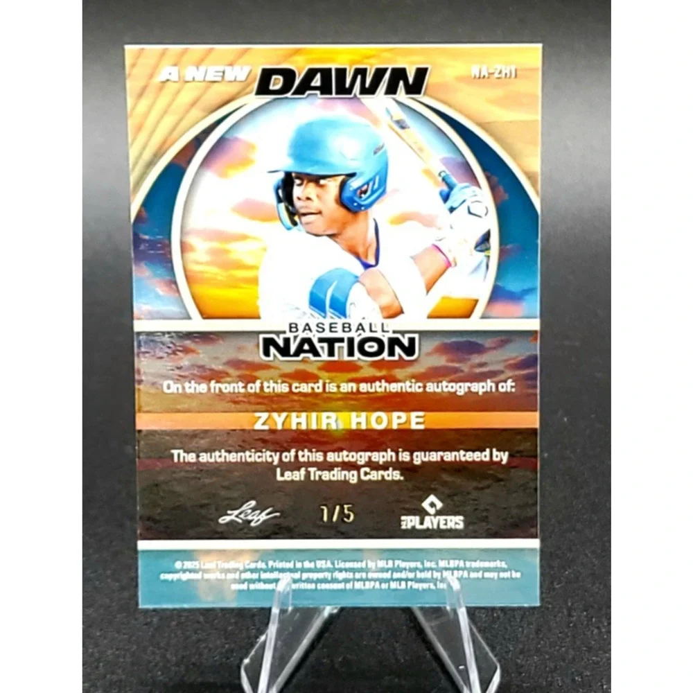 2025 Zyhir Hope 1/5 A New Dawn Auto Los Angeles Dodgers Top Prospect